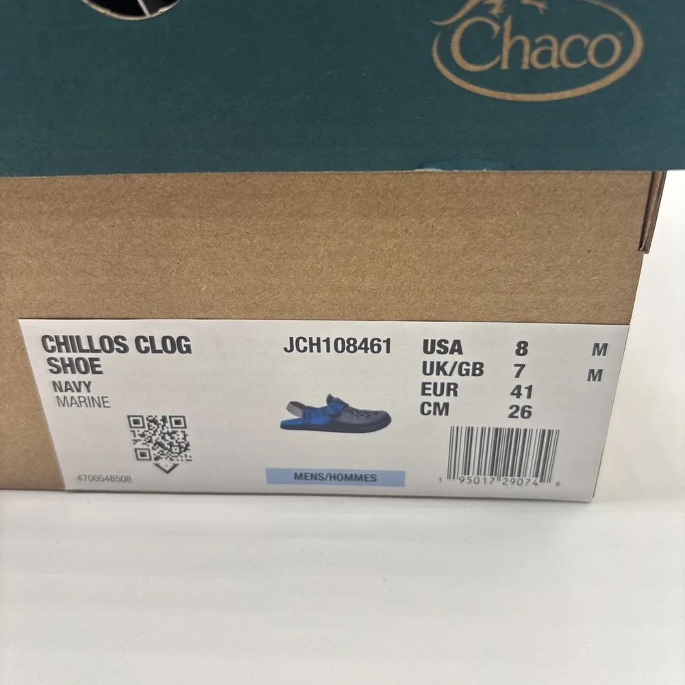 Chaco Chillos Clogs Navy Men's Size‎ 8 Slip-On Comfort Foam Sandals New *READ*